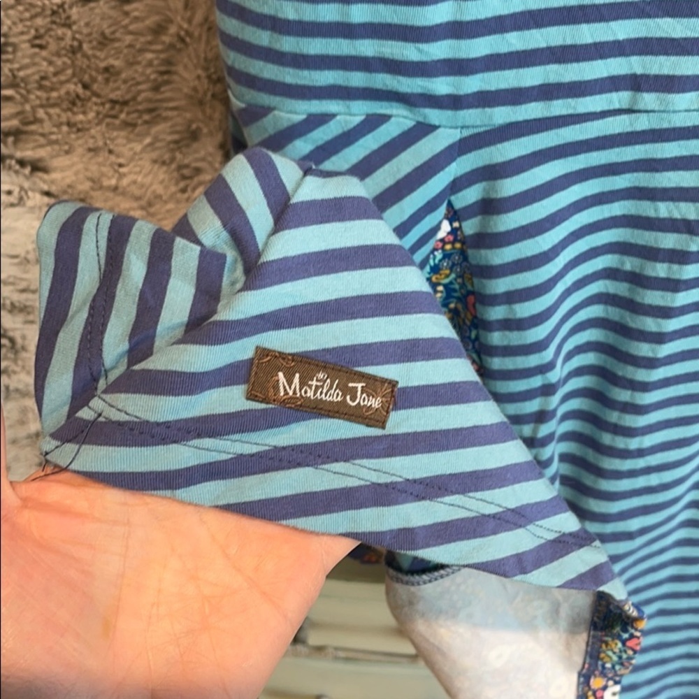 Matilda Jane Walkout Blue Striped Dress - Picture 7 of 9
